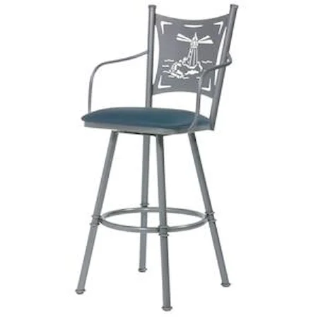 Creation II Swivel Bar Stool with Arms